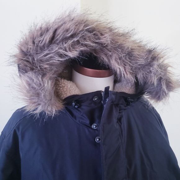 🏷Old Navy Men's Long Parka with Faux Fur - L - Picture 4 of 16